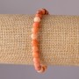 Náramek ze selenitu na elastické gumičce, hladká kulička, průměr 6 mm, obvod 18 cm