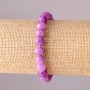 Náramek tonovaného kvarcu pod ametyst, hladké kuličky, průměr 10 mm, obvod 18 cm na elastické gumičce