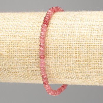 Náramek z brusovaného turmalínu (uměle vyráběný), rondelový tvar, průměr 4×3 mm ±, délka 18 cm (elastický)