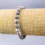 Náramek oceánského jaspisu šedý (syntetický akryl) s hladkými kuličkami o průměru 8 mm, délka 18 cm (elastický)