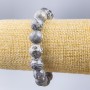 Náramek z šedého oceánského jaspisu (umělý akryl) hladká kulička, průměr 12 mm, délka 18 cm (elastický)