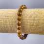 Náramek z jaspisu, dřevěná hladká kulička, průměr 8,5 mm, délka 18 cm (elastický)