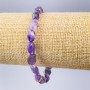 Náramek z přírodního ametystu, mnohofacetní, průměr 8×10 mm ±, délka 18 cm (elastický)