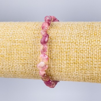 Náramek z přírodního turmalínu, galetované kameny, průměr 6×8 mm ±, délka 18 cm (elastický)