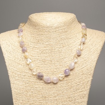 Náhrdelník z přírodních kamenů – assortiment galťování, průměr 11×9 mm ±, délka 48 cm ±