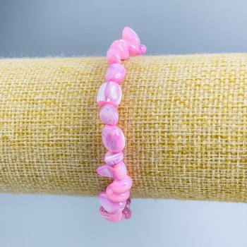 Náramek z fialové perleti, fasetované korálky, průměr 8×6 mm ±, délka 18 cm (elastický)