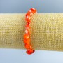 Náramek z oranžové perleti, fasetované korálky, průměr 8×6 mm, délka 18 cm (elastický)