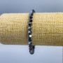 Náramek z hematitu s mnohoúhelníkovým tvarem, průměr 5×5 mm, délka 18 cm (elastický)