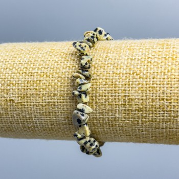 Náramek z jaspisu dalmatinského – drobné kousky, průměr 5×3–14×5 mm, délka 18 cm (elastický)