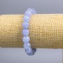 Náramek z akvamarínu, hladké korálky, průměr 10 mm, délka 18 cm (elastický)