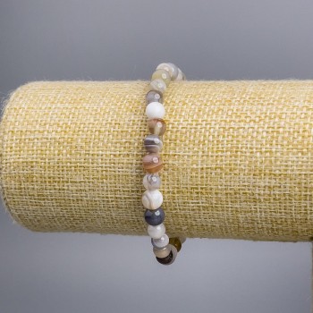 Náramek z Botswana achátu, hladká korálka, průměr cca 6 mm, délka 18 cm, elastický