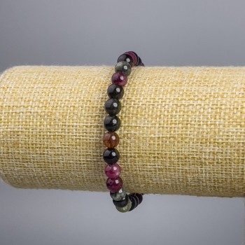Náramek z turmalínu (umělý) – hladké korálky, průměr cca 6 mm, délka 18 cm, elastický