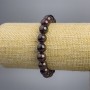 Náramek z granátu, přírodní kámen, hladké korálky, průměr 10 mm ±, délka 18 cm, elastický