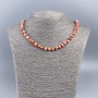 Náhrdelník z přírodní perleti (tonovaný), terakotově zbarvený, korálky 8 mm ±, délka cca 50 cm