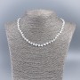 Náhrdelník z přírodního bílého perleti ve tvaru jetelu, průměr 6×5×2 mm ±, délka 50 cm ±