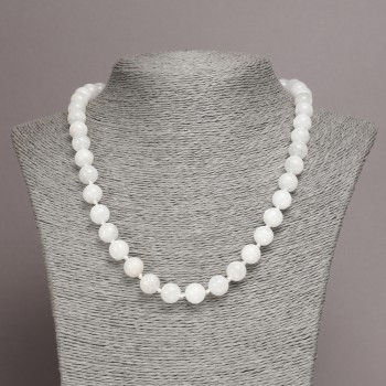 Náhrdelník z adularitu – hladké kuličky, průměr 10 mm, délka cca 45 cm