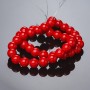 Korálové korálky hladké kuličky (lisované) 10 mm, na šňůře dlouhé 37 cm