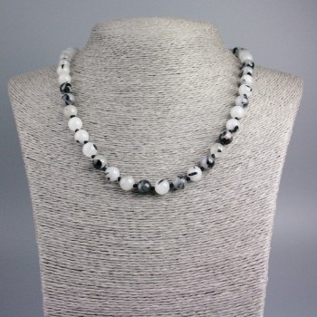 Náhrdelník z rutilitového křemene (vlásený), hladká kulička, průměr 8,5 mm, délka 48 cm