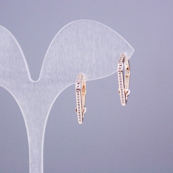 Náušnice Xuping s pozlacením 18K a bílými krystaly 19×15 mm