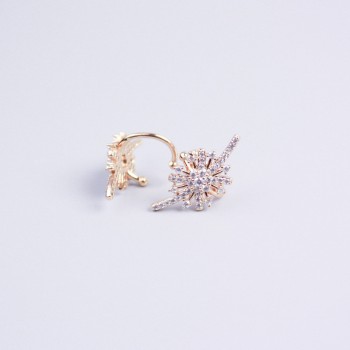 Náušnice na klipsu Xuping pozlacené 18K bílé štrasové hvězdičky, průměr 20×10 mm+