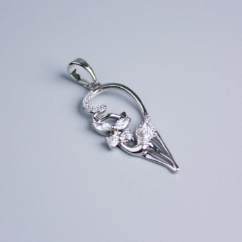 Přívěsek Xuping rhodiovaný kočka se štrasovými kamínky 27×13 mm+