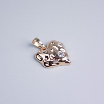 Přívěsek Xuping 18K pozlacení – srdce s bílými krystaly, průměr 16×18 mm+