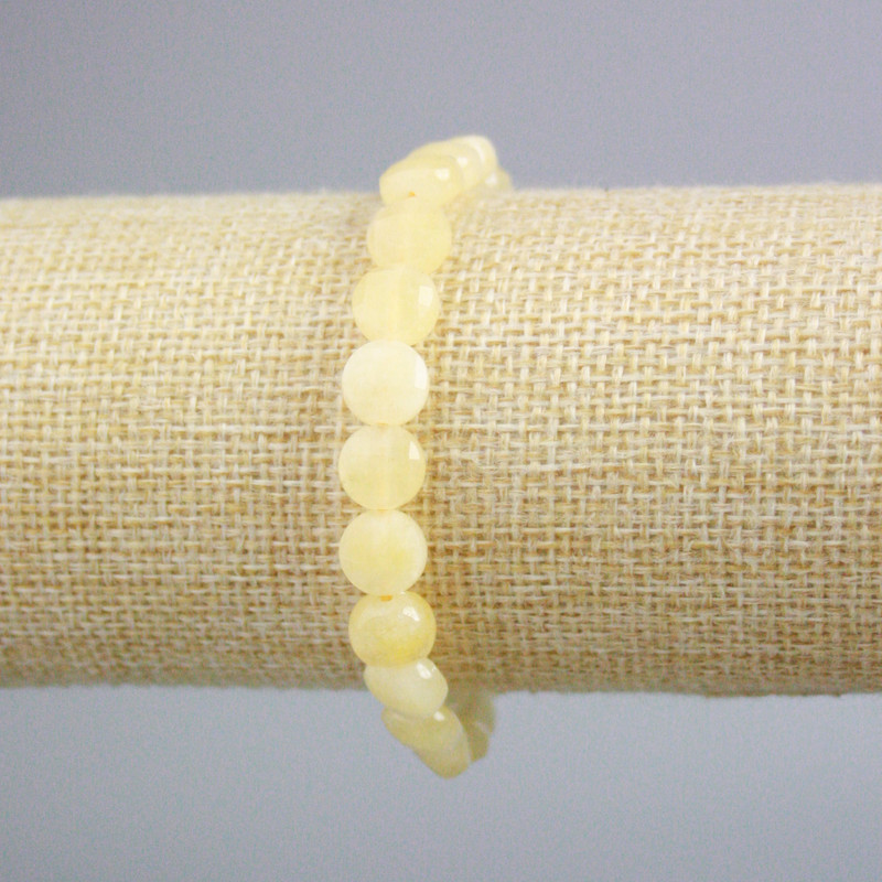 Náramek z citrínu s facetovanými mincemi, průměr 8,5 mm, délka 18 cm (+/-) (elastický)