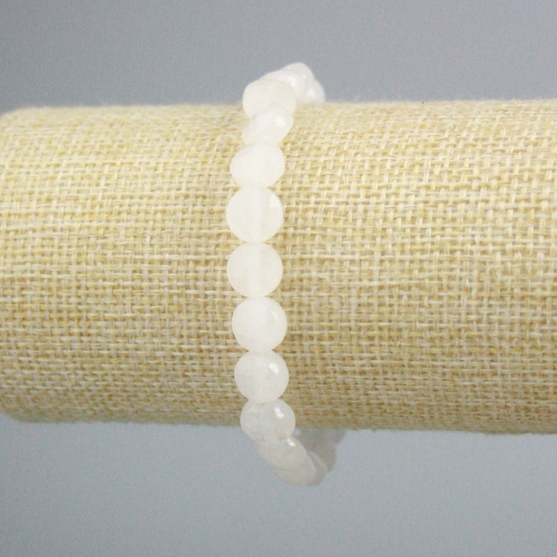Náramek z horského křišťálu, broušené mince, průměr 8,5 mm, délka 18 cm (elastický)