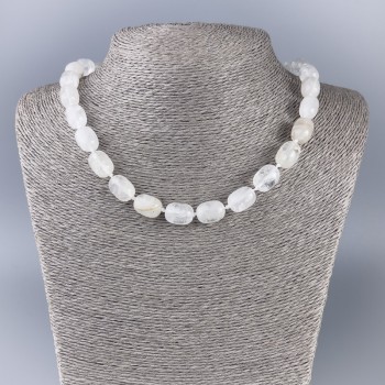 Náhrdelník z horského křišťálu – barilové korálky, průměr 14×10 mm, délka cca 47 cm