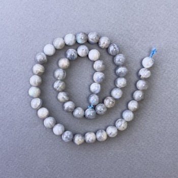Korálky z labradoritu, přírodní kámen, hladká kulička, průměr 8,5 mm, délka 39 cm