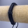 Náramek, délka 18–25 cm, tloušťka 12 mm, z černé ekokůže, na stažení