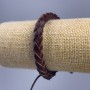 Náramek, délka 18–25 cm, tloušťka 7 mm, eko kůže, barva hnědá, na stažení