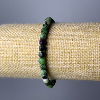 Náramek z koesitu, přírodní kámen, brusované kubické korálky, průměr 5,5 mm, délka 18 cm (elastický)