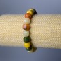 Náramek mix přírodních kamenů, kubické broušené korálky, průměr 9 mm ±, délka 18 cm (guma)