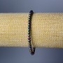 Náramek z hematitu, hladké kuličky o průměru 4 mm, délka 18 cm ( elastický ) s odstínem „benzín“