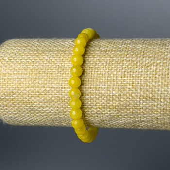 Náramek z citrínu – hladké kuličky, průměr 6,5 mm, délka 18 cm (elastický)