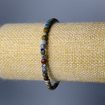 Náramek ze sodalitu, broušený kubík z přírodního kamene, průměr cca 4 mm, délka 18 cm (elastický)