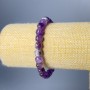 Náramek z ametystu, přírodní kámen, brusený kubík, průměr 7 mm ±, délka 18 cm (elastický)