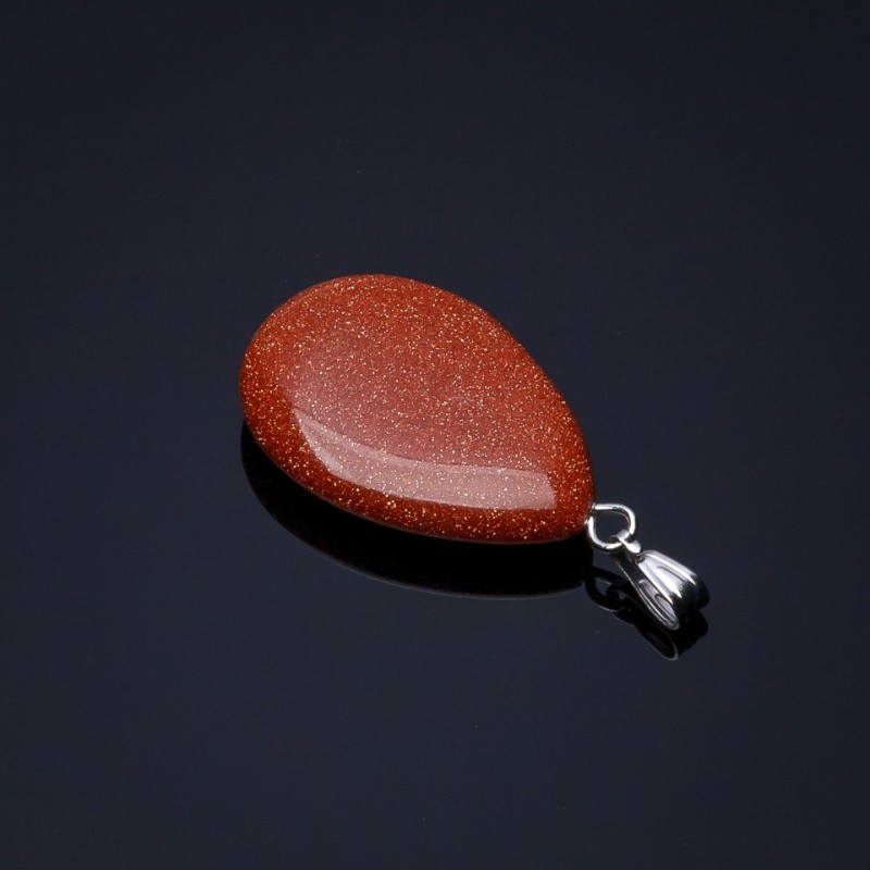 Přívěšek Kapka z avanturínu (syntetický) zlatý, 2,5×1,7 cm (+-)