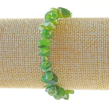 Náramek z jadeitu – drobné kousky přírodního kamene, průměr 9×3 mm, délka 18 cm, elastický