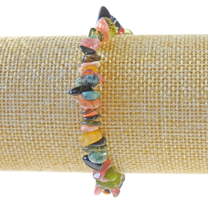 Náramek z přírodního turmalínu, drobné kuličky, průměr 7×3 mm, délka 18 cm, elastický