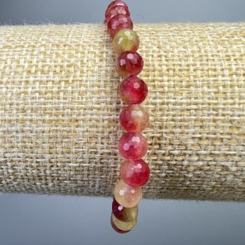 Náramek z polychromního turmalínu – broušené kuličky, průměr cca 6 mm, délka 18 cm +/- (na elastické gumičce)