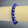 Náramek z přírodního azuritu, hladké kuličky, průměr 8,5 mm, délka 18 cm (elastický)