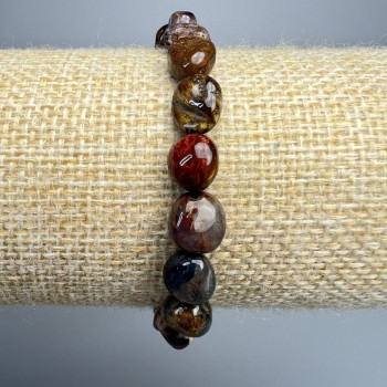 Náramek z petersitu, přírodní kámen, brusované korálky, průměr 8×10 mm, délka 18 cm ± (elastický)