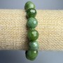 Náramek z kanadského jadeitu, fasetované kuličky, průměr 10 mm ±, délka 18 cm ± (elastický)