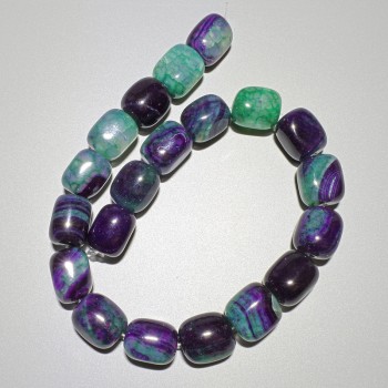 Agátové korálky hranol, přírodní kámen, rozměr 16×19 mm, délka cca 38 cm, na niti