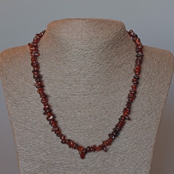 Náhrdelník z brunatného granátu, přírodní kámen, facetovaný korálek, průměr 7×3 mm, délka 48 cm