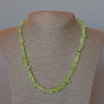 Náhrdelník z prenitu, přírodní kámen, broušený korálek, průměr 8×3 mm, délka 48 cm