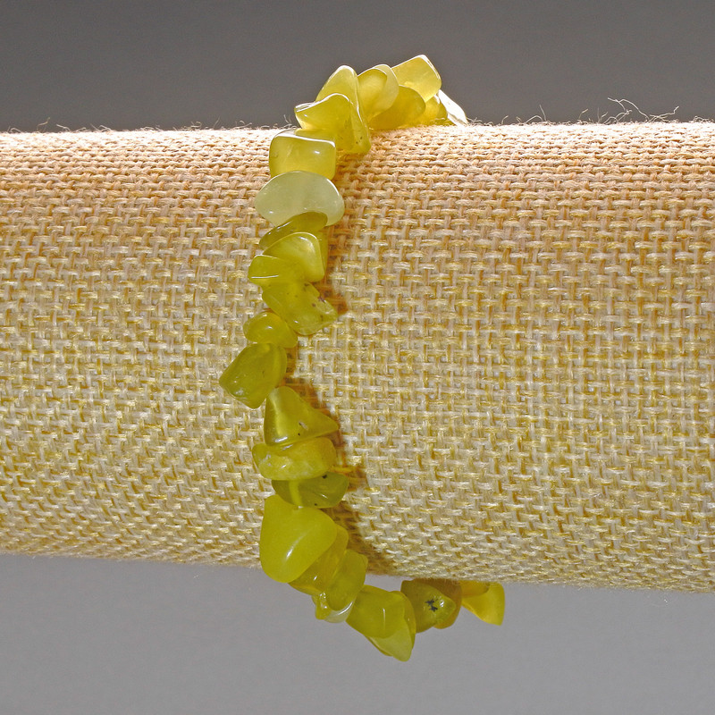 Náramek ze žlutého jadeitu – zrníčka 10×4 mm, délka 18 cm (elastický)