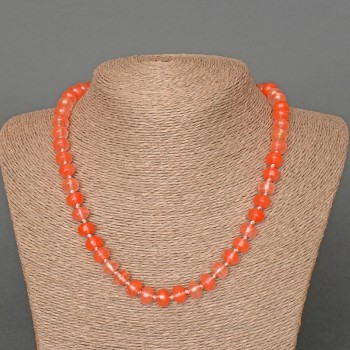 Náhrdelník z chalcedonu, přírodní kámen, hladké rondely, průměr 9×7 mm, délka 49 cm ±